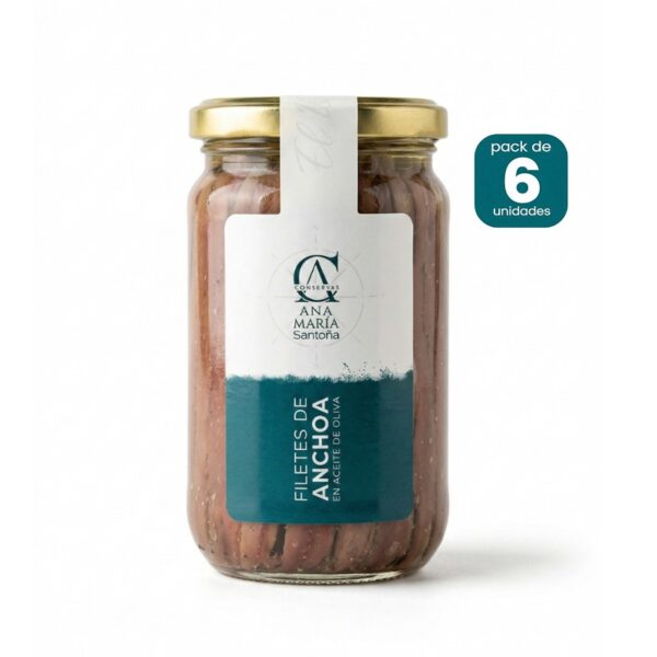 Anchoas del Cantábrico en aceite de oliva 300g caja de 6